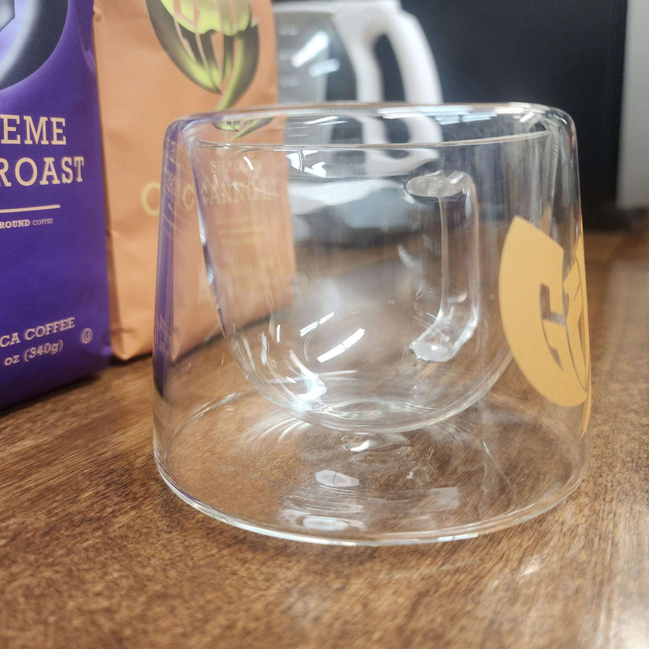 Double Espresso GFK Glass Coffee 6oz Mug Set of 4