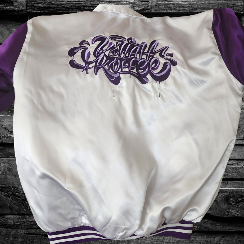 Killah Koffee Purple & White Varsity Jacket