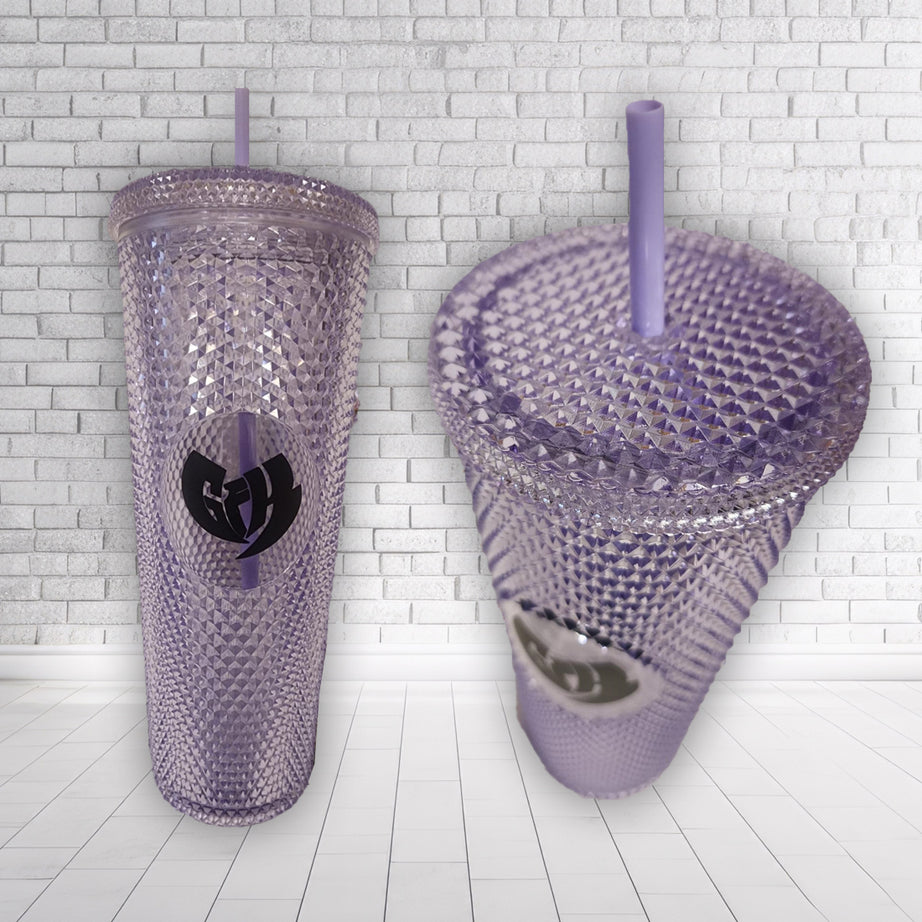 Crystal Purple Studded 24oz GFK Iced Coffee Cold Tumbler with Straw